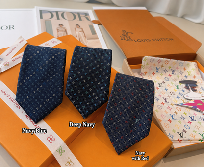 Louis Vuitton Classic Monogram Jacquard Silk Tie