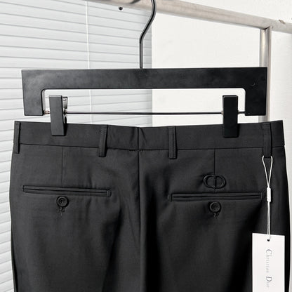 Dior Black Corduroy Peak Lapel Trousers