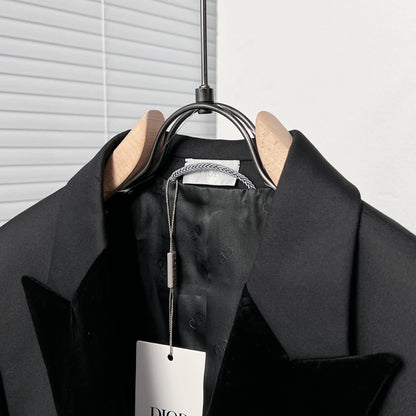 Dior Black Corduroy Peak Lapel Blazer