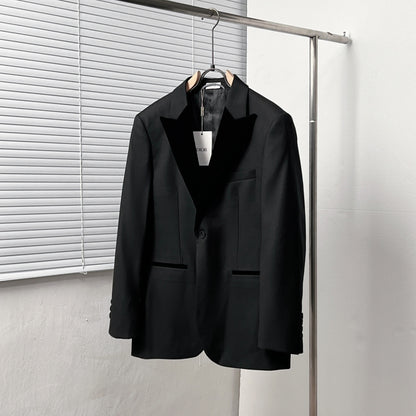 Dior Black Corduroy Peak Lapel Blazer